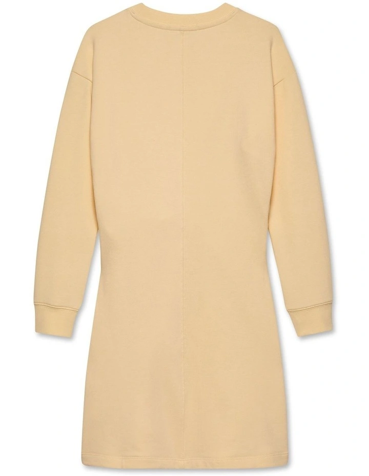 Twist Long Sleeve Dress in Vanilla
