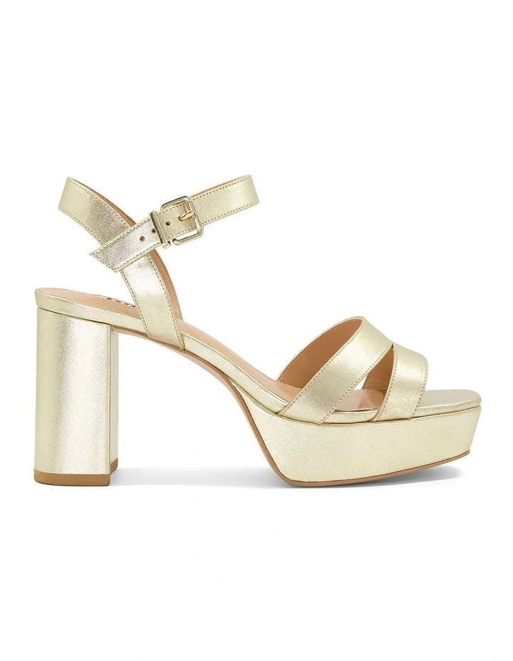 Molten Heeled Sandal in Gold