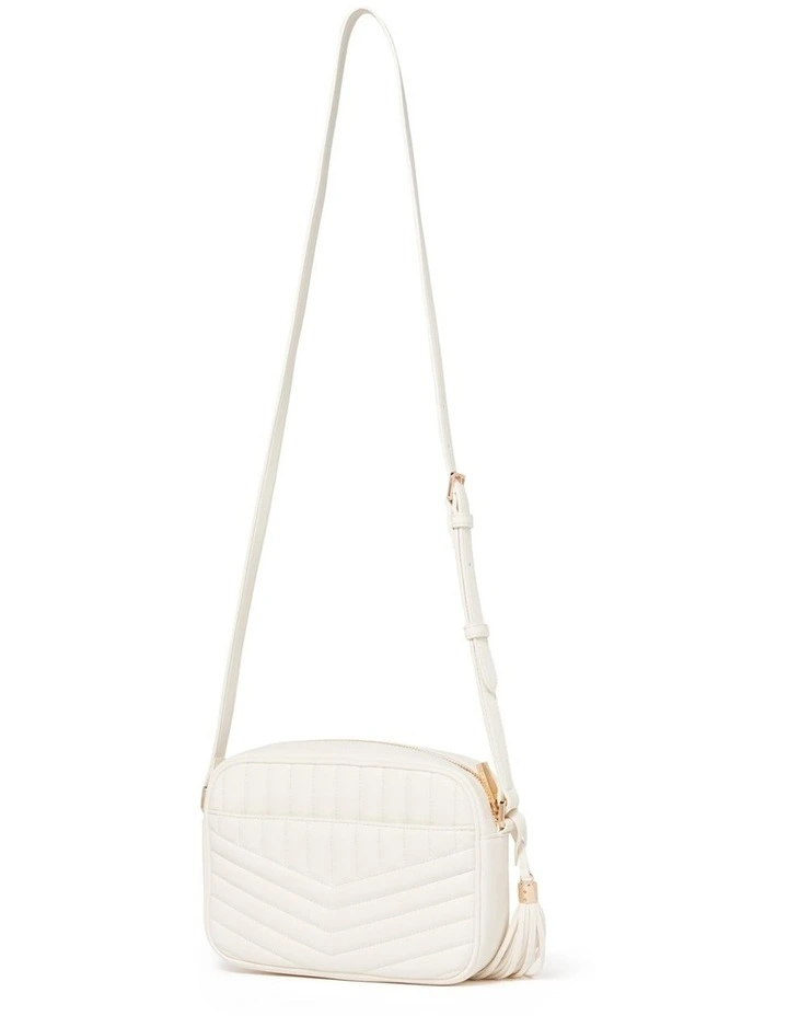 Signature Quinn Quilted Camera Bag in White