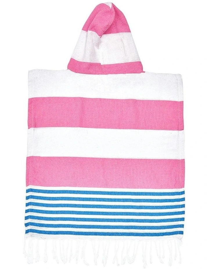 Hooded Beach Towel in Pink/Blue