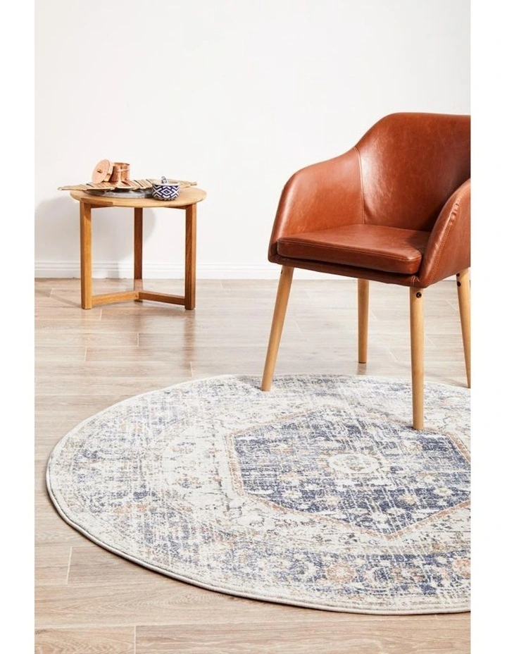 Mayfair Lorissa Round Rug in Blue