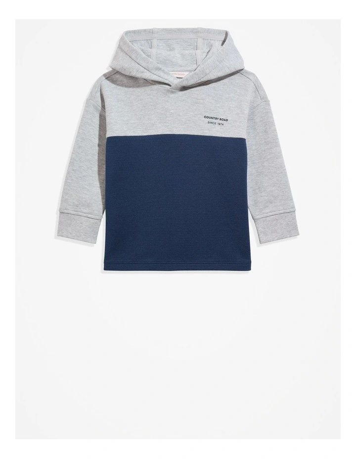 Logo Hooded T-shirt in Navy