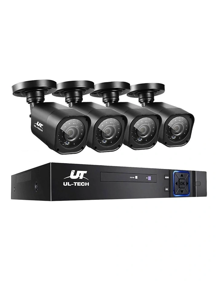 UL-tech CCTV Security System 4 Channel DVR 4 Cameras 1080p