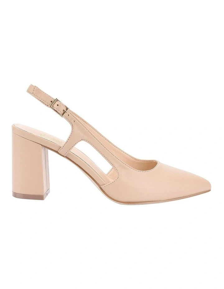 Enrique Sling Back Block Heels in Nude