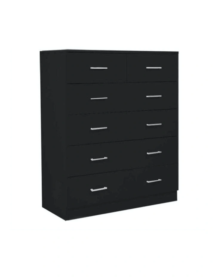 Tallboy Dresser 6 Chest of Drawers Cabinet 85 x 39.5 x 105 Black