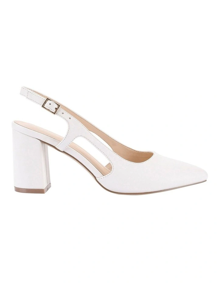 Enrique Sling Back Block Heels in White