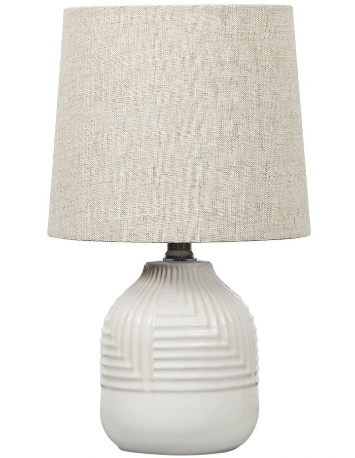 Maze Modern Ceramic Table Lamp 39cm in White