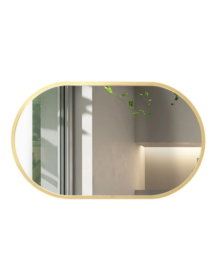 Frame Gold Oval Wall Mirror in Gold