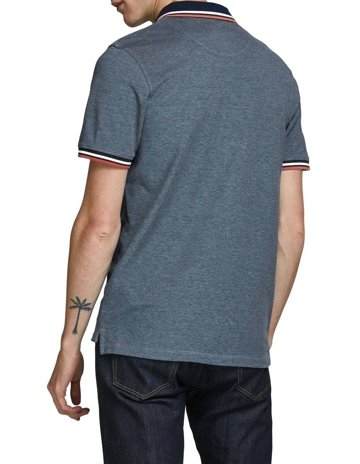 Paulos Short Sleeve Polo Shirt in Denim Blue