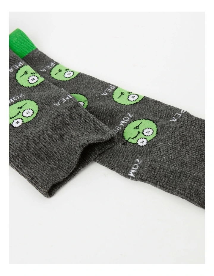 Zom-Pea Socks in Grey Marle