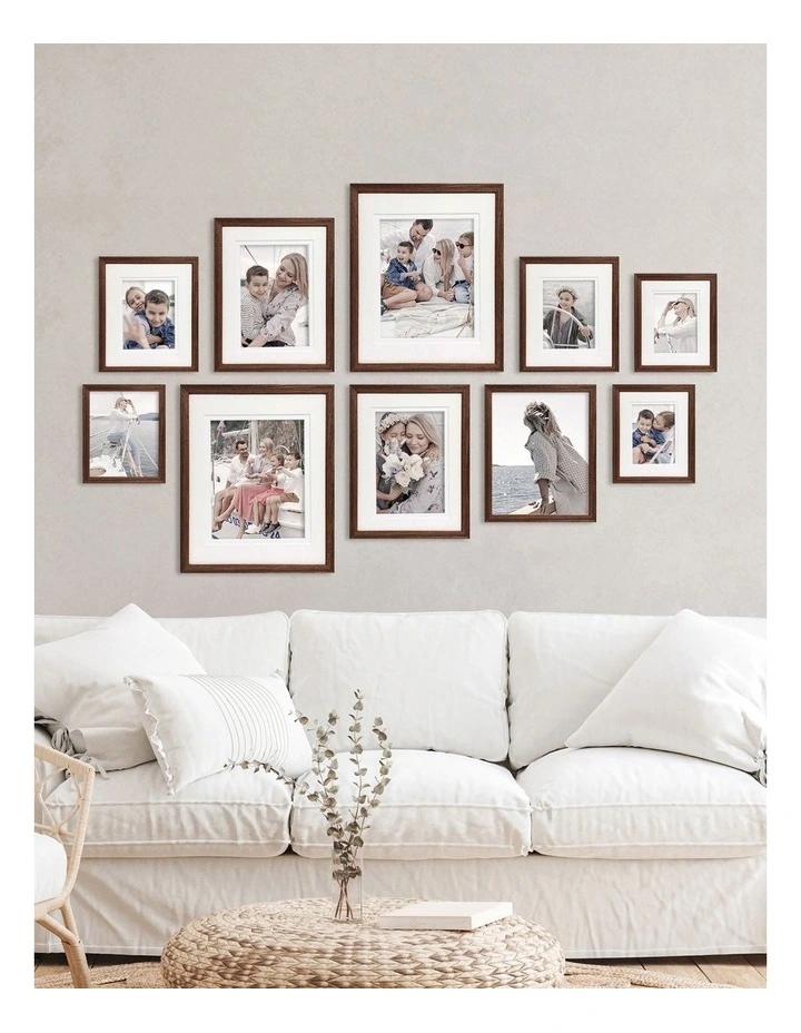 Australian Made Gallery Wall Set C (10 Frames) in Chestnut