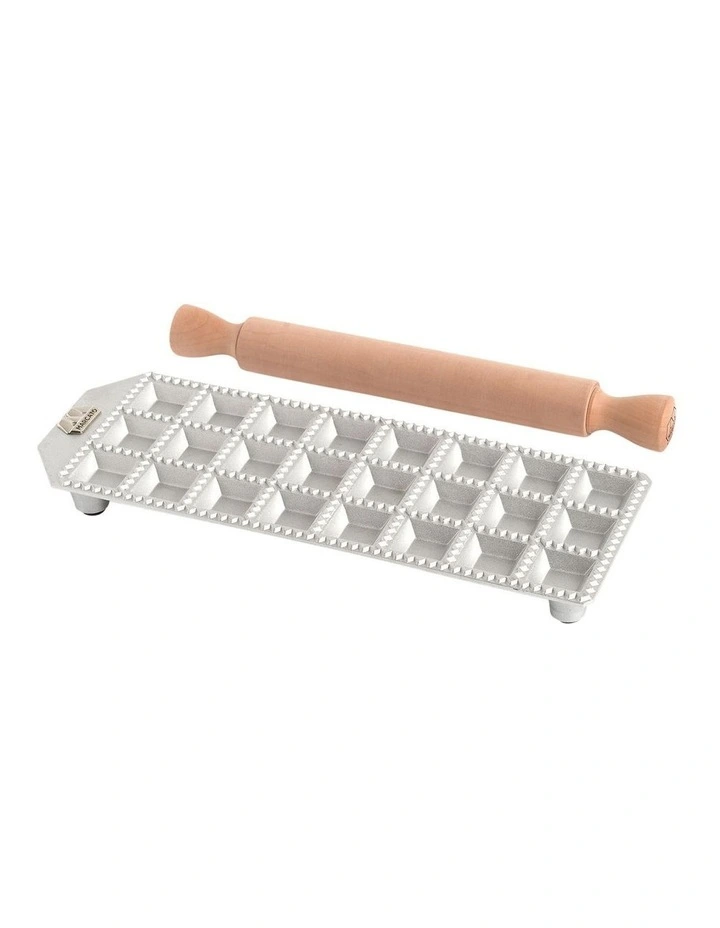 Ravioli Tray with Rolling Pin 24 Pieces 35mm