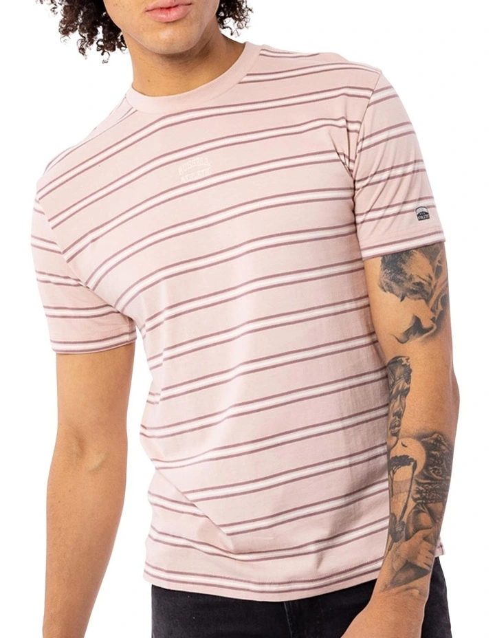 Santa Monica Stripe Tee in Powder Blush
