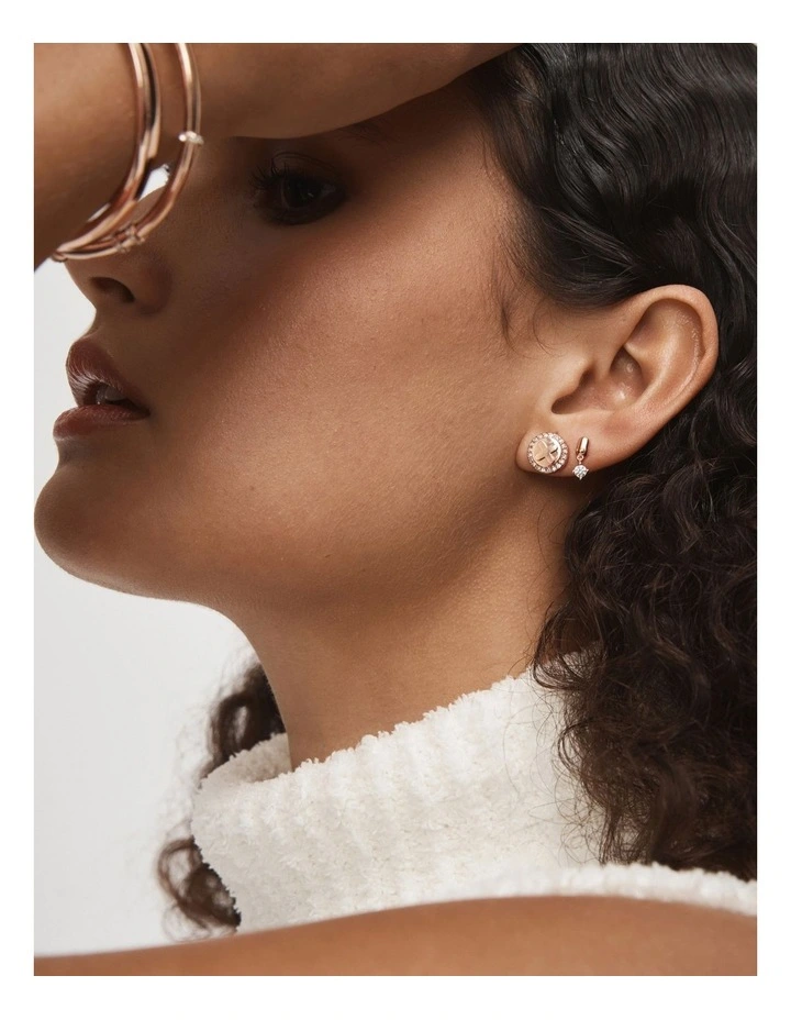 Figment Crystal Stud Earrings in Rose Gold