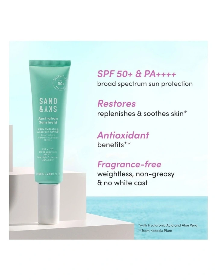 Australian Sunshield Daily Hydrating Sunscreen SPF50 60ml
