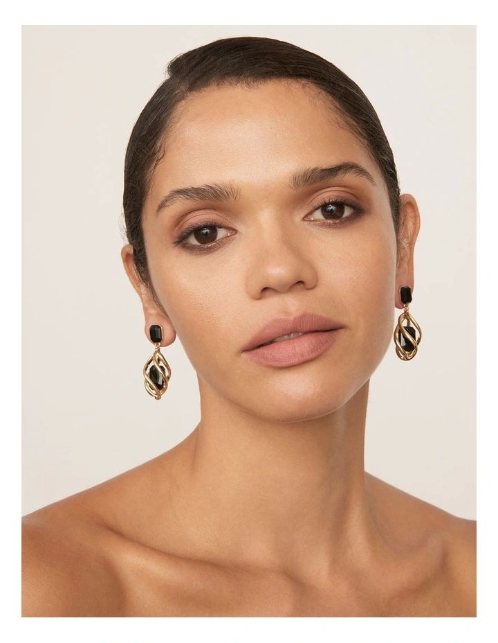 Mistral Stone Earring in Black