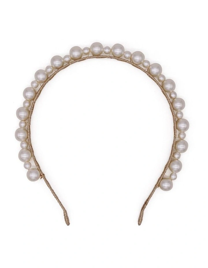 Perla Headpiece in Pearl/Gold