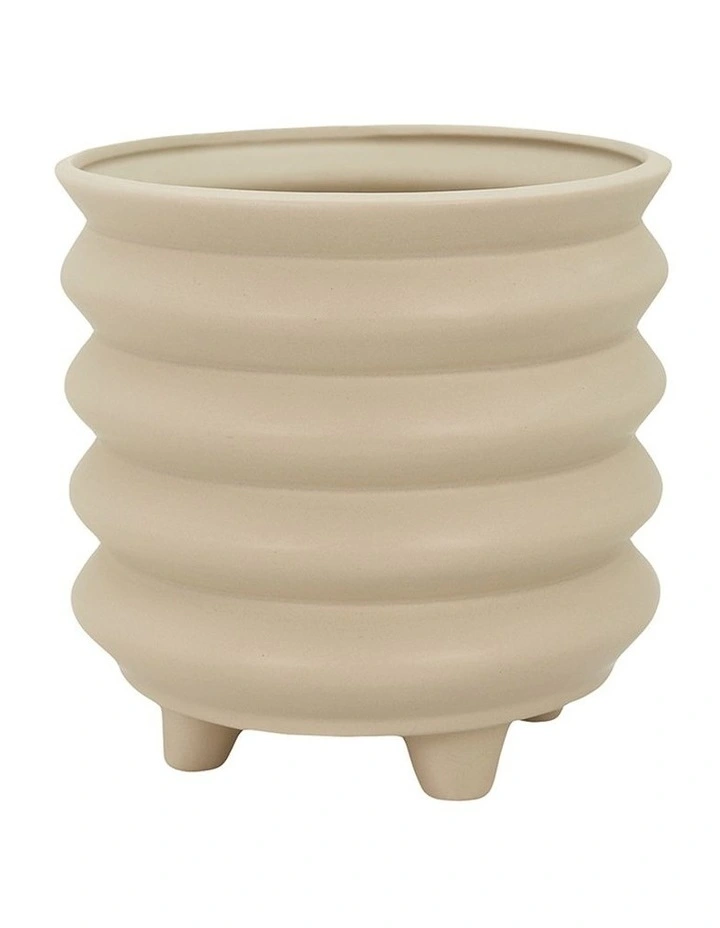 Bonnie Ribbed Planter 19x18.5cm Cream