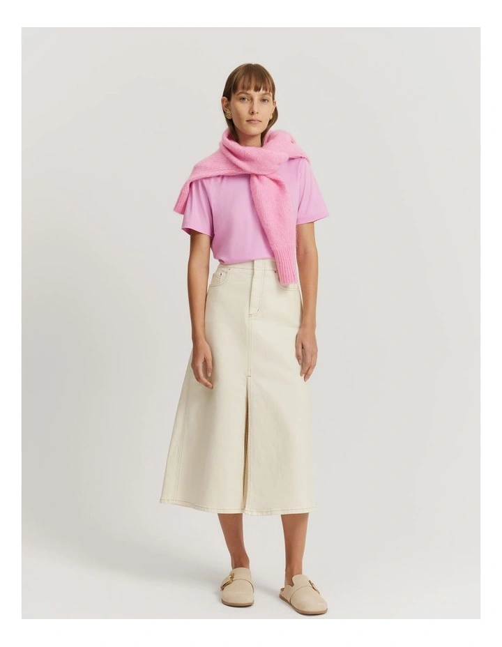 Mercerised Slim T-shirt in Rosetta
