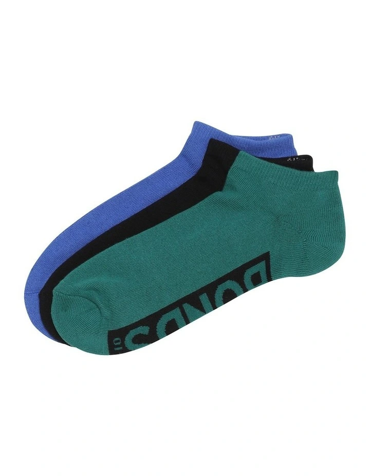 Logo Cushioned Low-Cut Socks 3 Pack in Multi