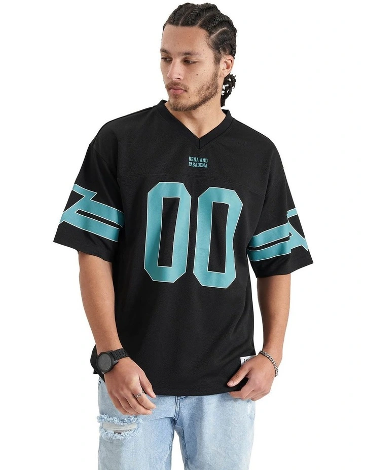 Century Baseball Jersey T-shirt in Jet Black