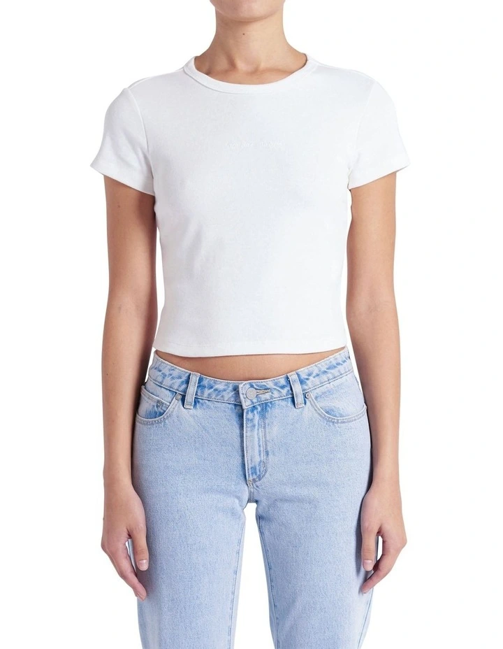 90's Rib Baby Tee in White Sand