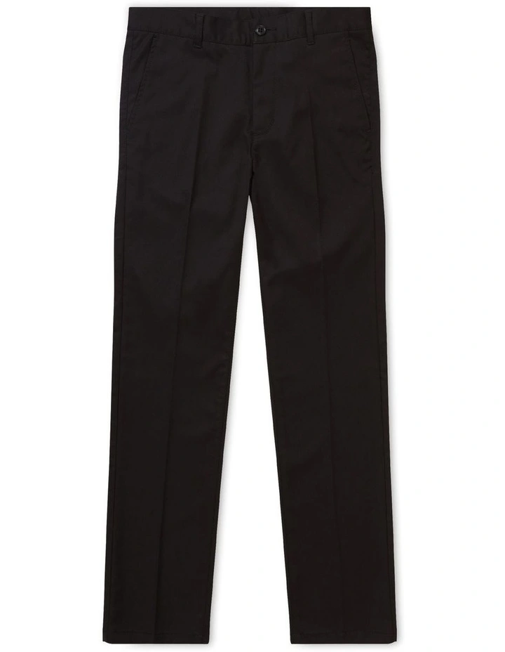 Junior Fit Plain Stretch Twill Suit Pant in Black