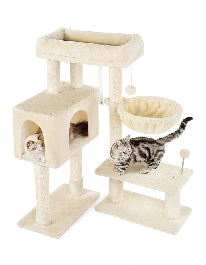 Adjustable Base Cat Tree 97cm in Brown
