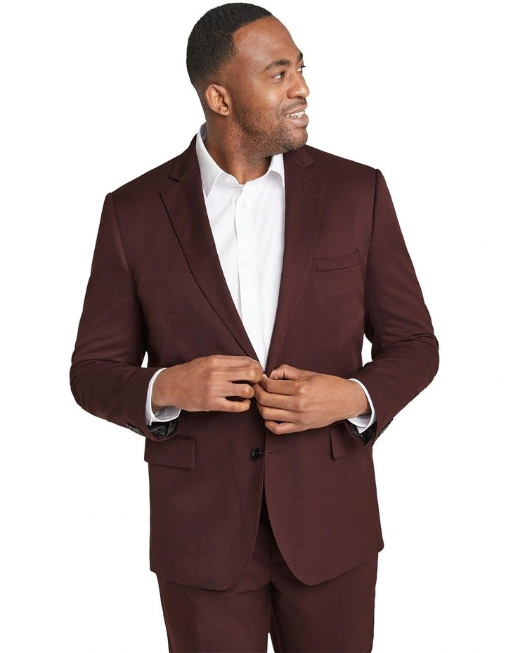 Cooper Stretch Suit Jacket in Sangria