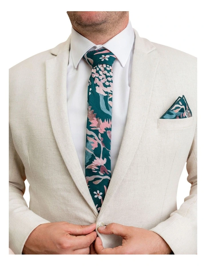 Blooms Pocket Square in Blue