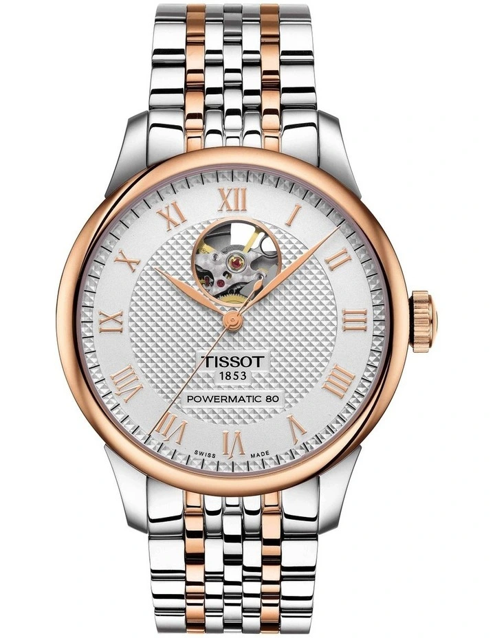 Le Locle Powermatic 80 Open Heart T0064072203302 Watch in Rose Gold