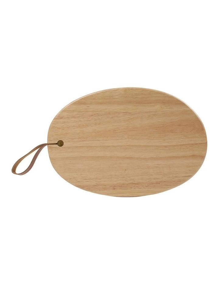 Albany Serving Board with Leather Handle 35cm in Natural