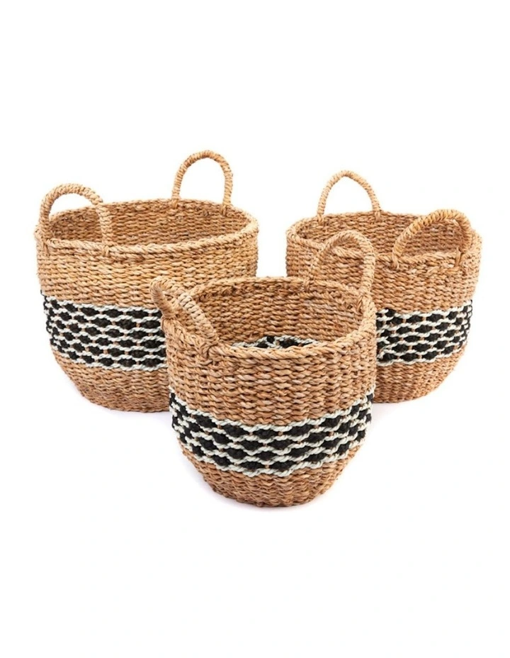 Sadar Handmade Seagrass Basket Set of 3 in Natural