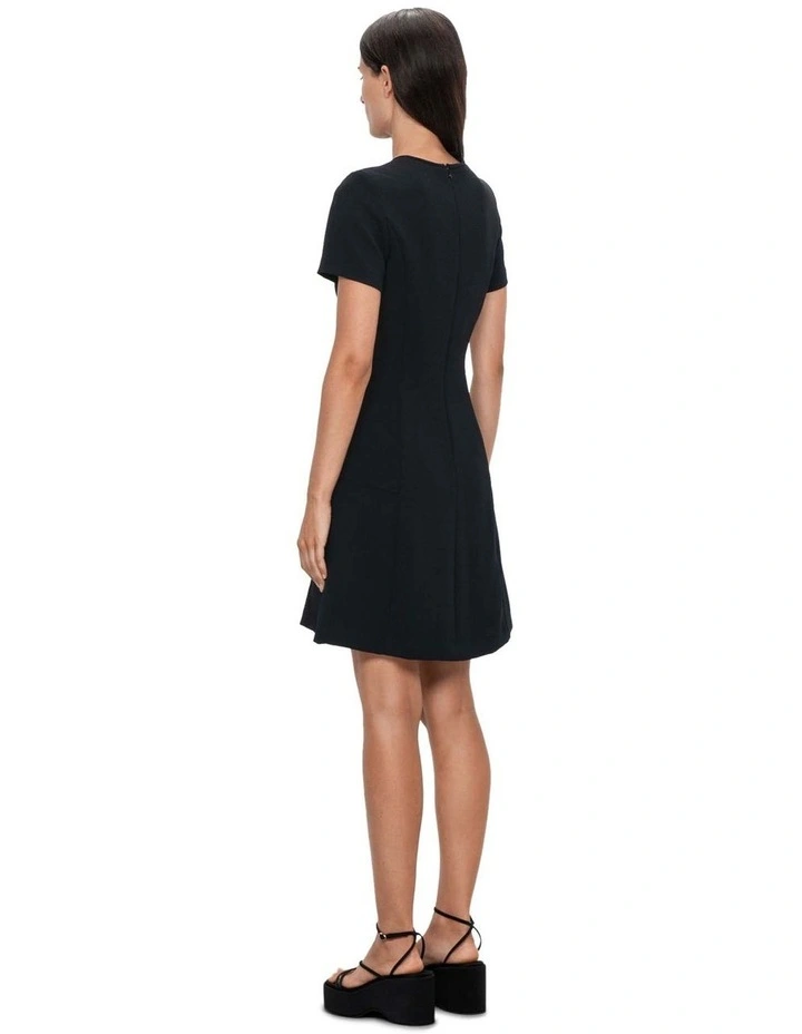 Crepe Key Hole Dress in Black