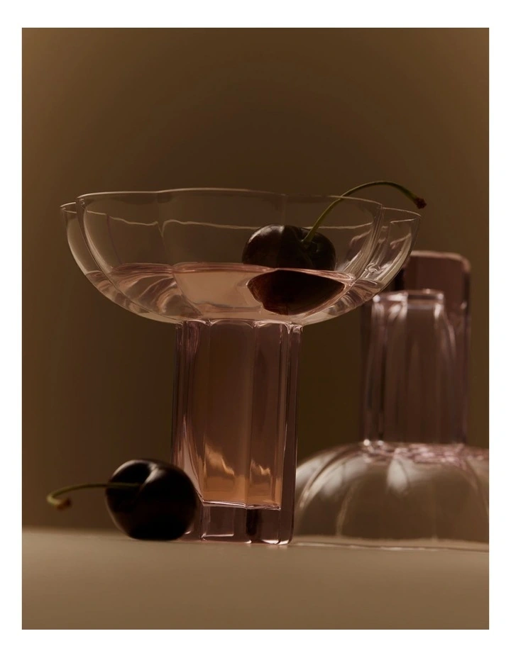 Audrey Cocktail Glass Set Of 2 in Sugar Pink