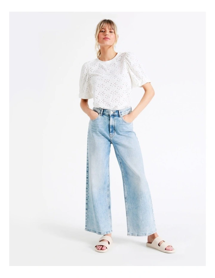 Smilla Short Sleeve Puff Top in Cloud Dancer