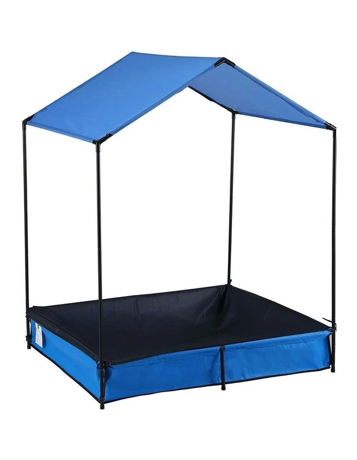 Sandpit Metal Sandbox Sand Pit with Canopy Cover Outdoor Toys 120cm