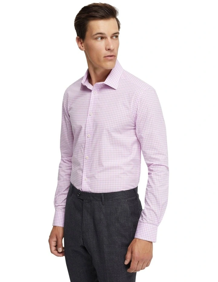 Beckton Cotton Gingham Shirt in Pink