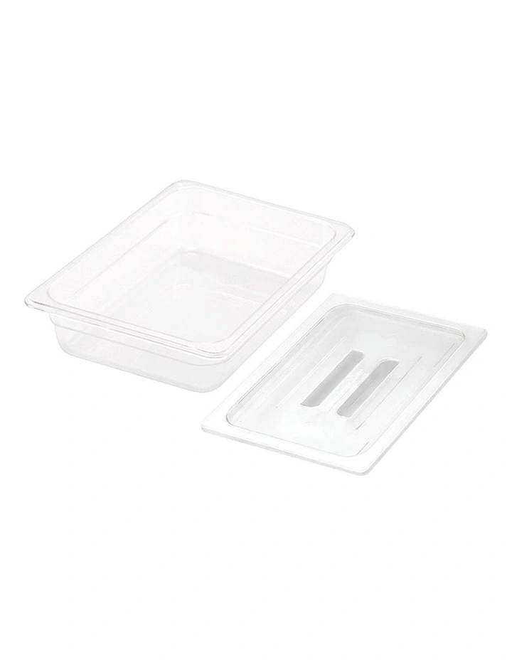 Gastronorm GN Pan 1/2 Food Tray Storage with Lid 65mm in Clear