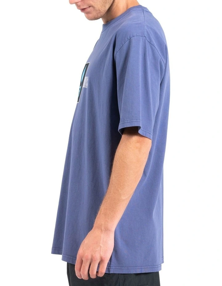 Lucky Strike Oversize Fit Tee in Blue Rinse