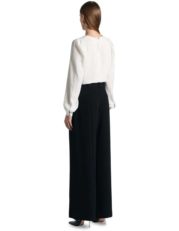 Pin Spot Georgette Blouse in Ivory