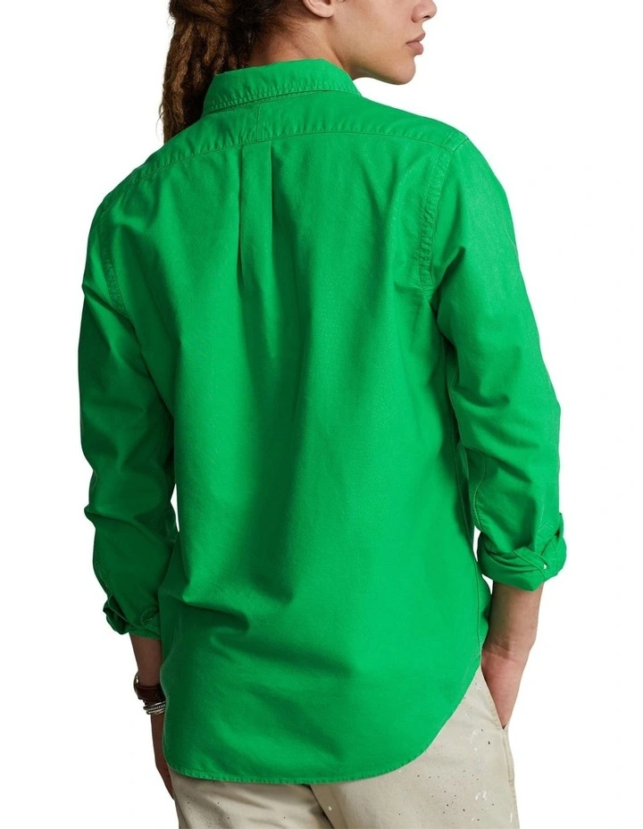 Classic Fit Garment-Dyed Oxford Shirt in Green