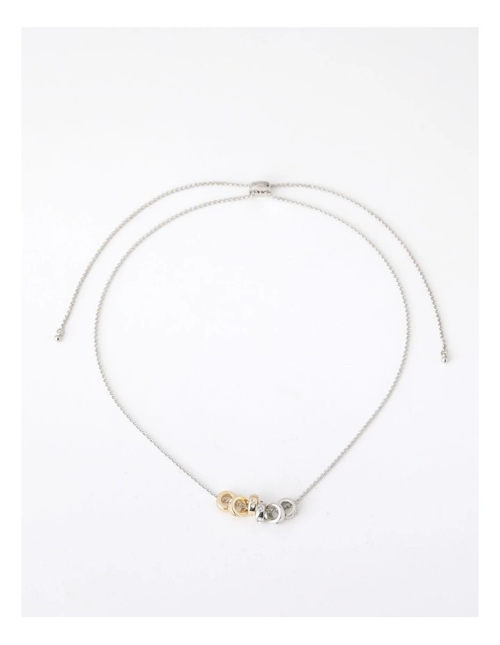 Mixed Metal Charms Necklace in Gold & Silver