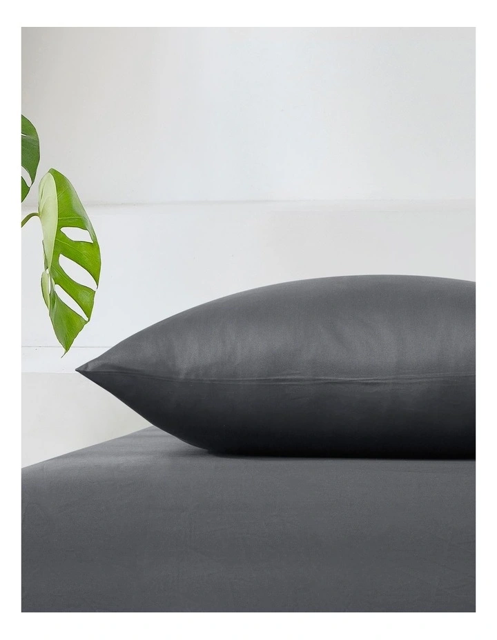 500TC Cotton Sateen Euro Pillowcase in Charcoal