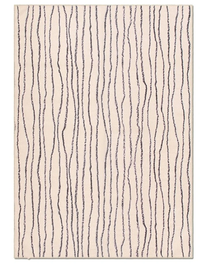 Atlas Washable Chenille Area Rug in Cream