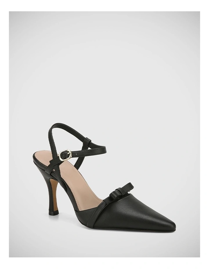 Tanika Leather Stiletto Heel in Black