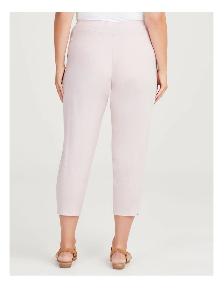 Stretch Linen Lounge Crop Pant in Dusty Pink