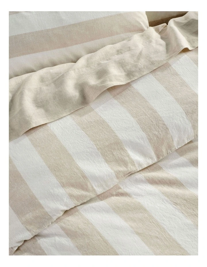 Vintage Stripe Quilt Cover Set in Natural
