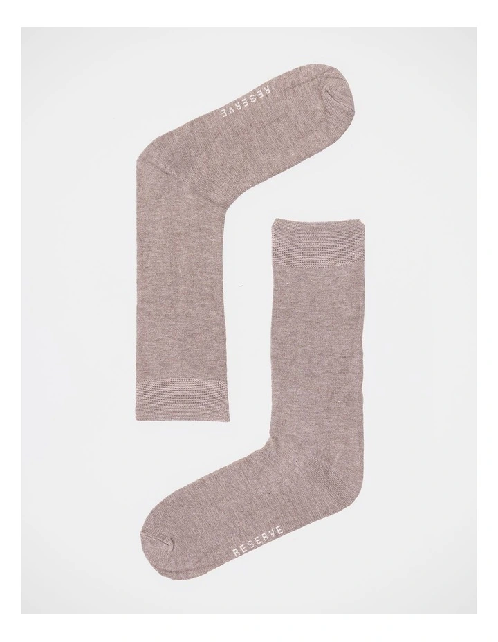 Bamboo Plain Socks 5 Pack in Brown