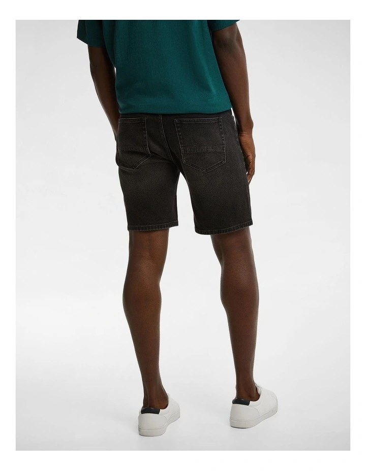 Redline Wide Leg Denim Short in Black